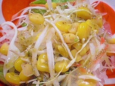 「カット野菜＆スライス玉ねぎ＆コーンのサラダ」